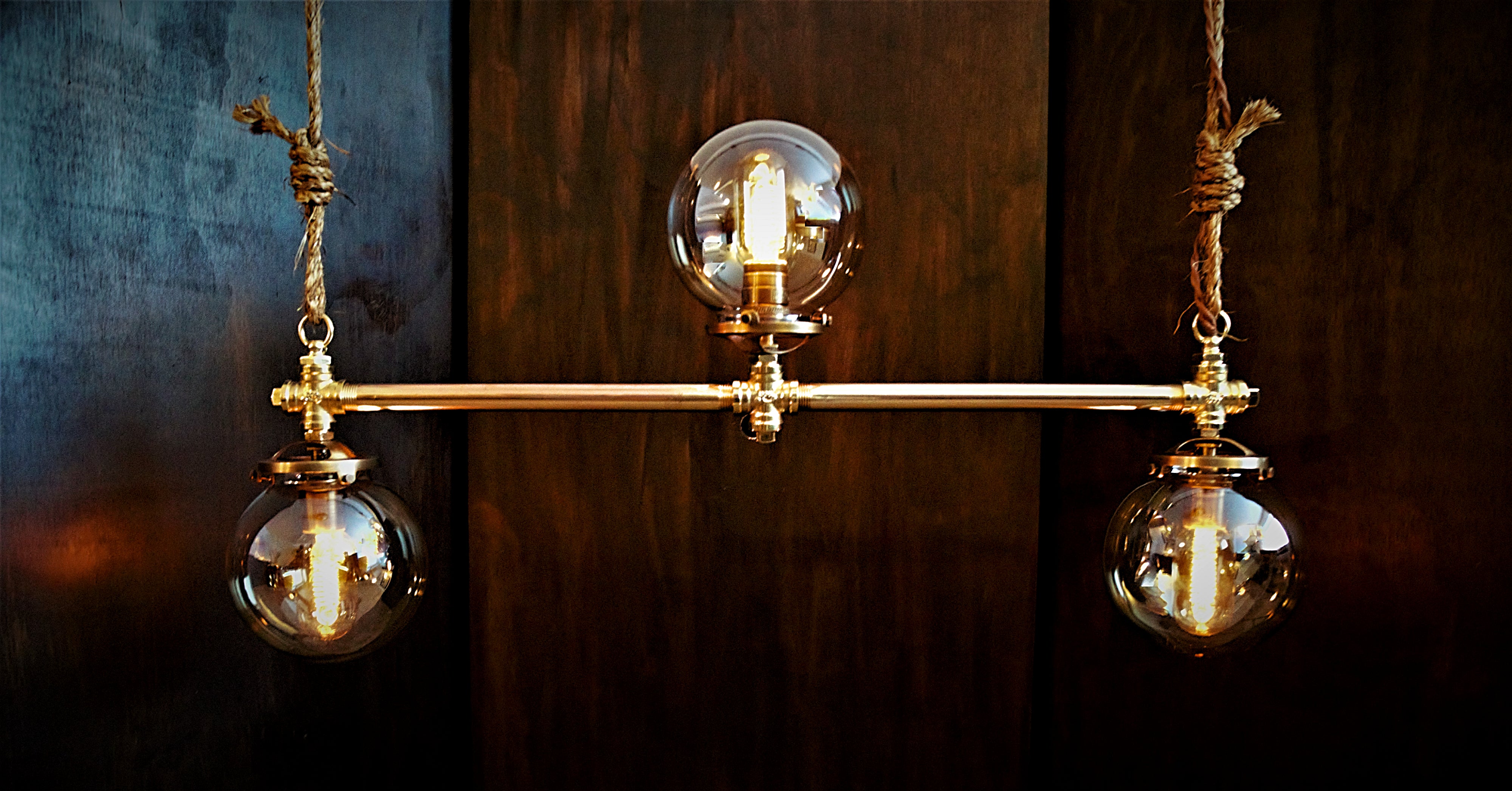 "The Rum Runner" Industrial Brass Edison Bulb Billiard Table Light - phoenixlighting