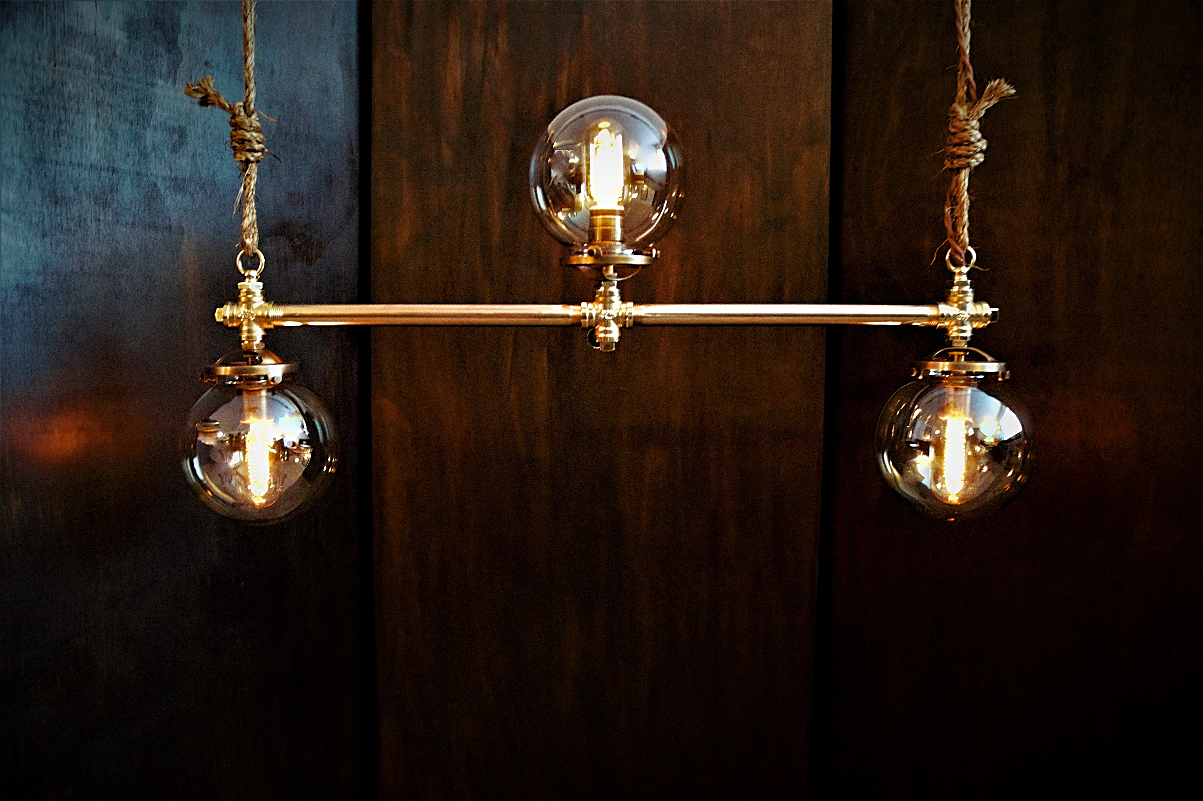 "The Rum Runner" Industrial Brass Edison Bulb Billiard Table Light - phoenixlighting