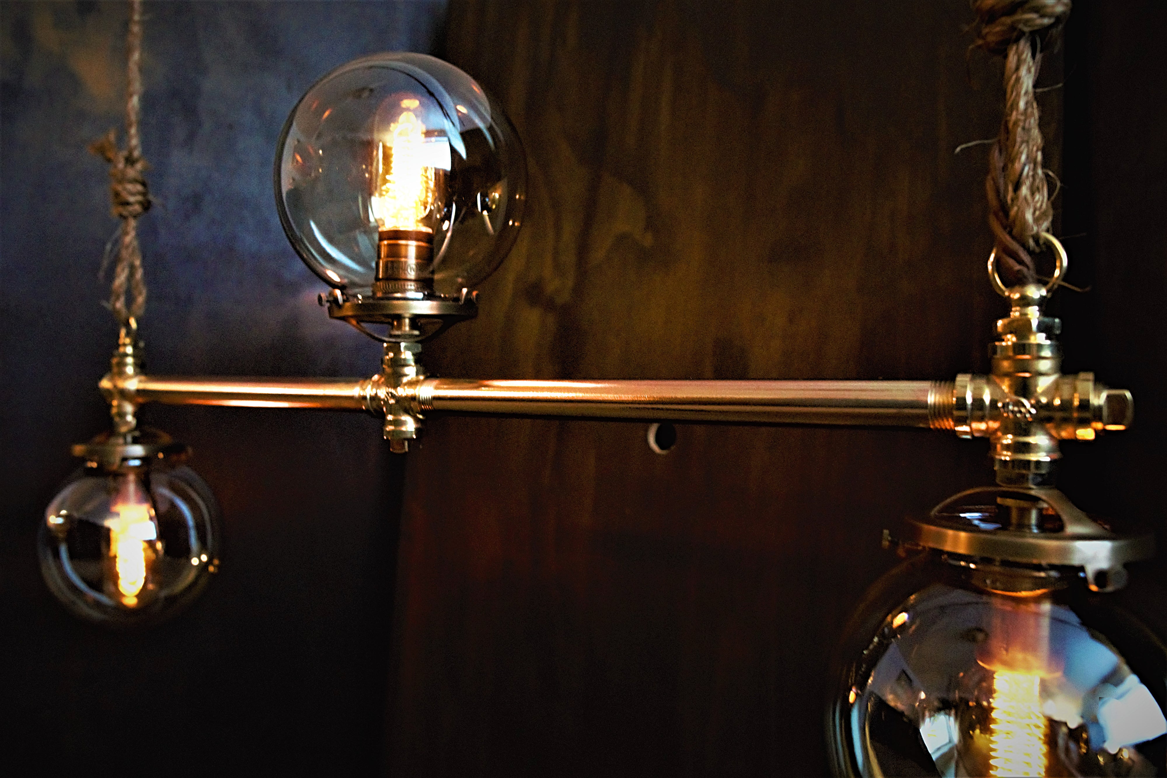 "The Rum Runner" Industrial Brass Edison Bulb Billiard Table Light - phoenixlighting