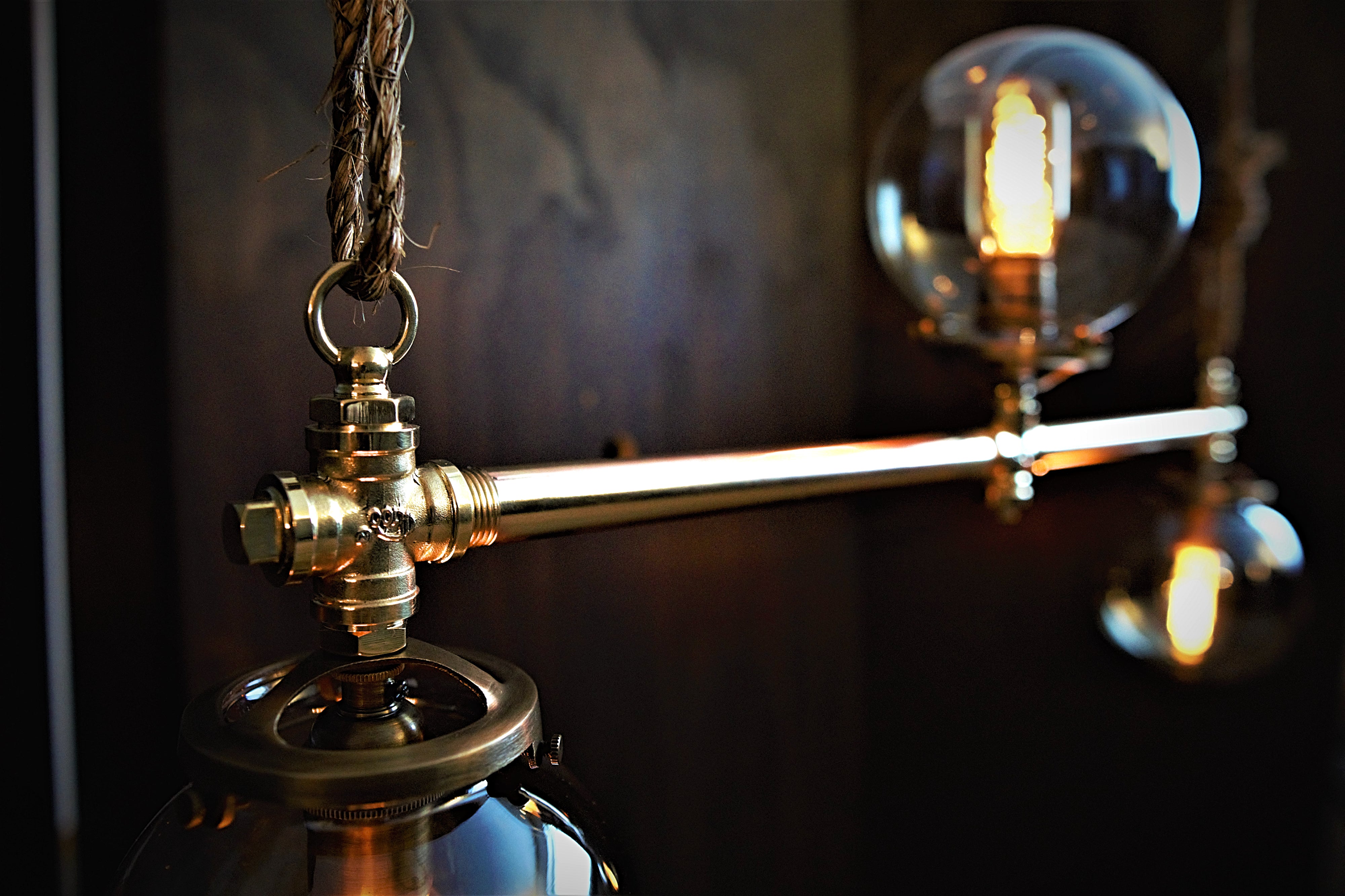 "The Rum Runner" Industrial Brass Edison Bulb Billiard Table Light - phoenixlighting