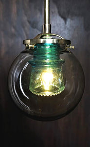 Glass insulator brass light fixtureI Phoenix Lighting