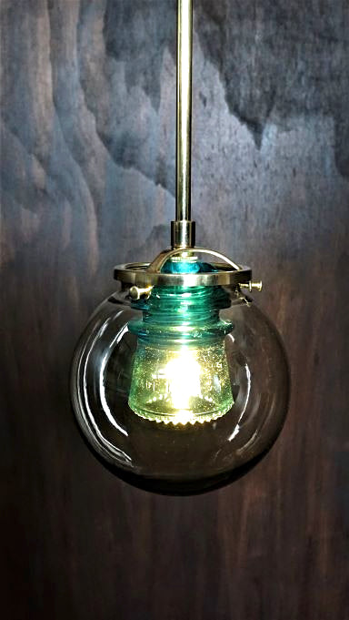 "The Starboard" Aqua Insulator Brass Pendant Light - phoenixlighting