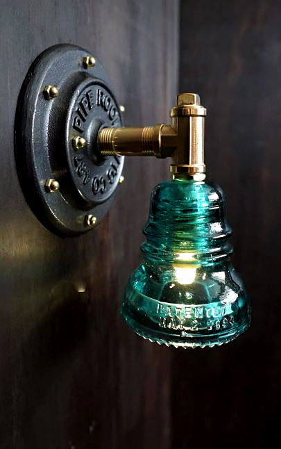 Industrial glass insulator wall light