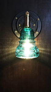 Brass pipe glass insulator lighting fixture