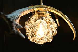 Real gold leaf antler pendant light