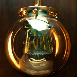 Glass insulator brass light fixtureI Phoenix Lighting